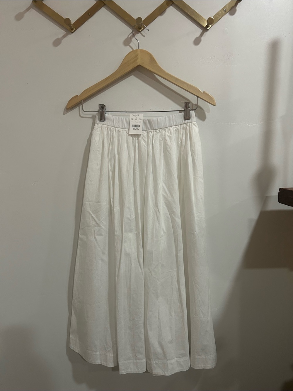 New!!! J. Crew White Gathered Midi Skirt